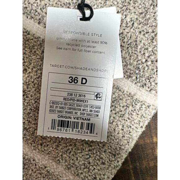 Shade and Shore Maroon Unlined Ribbed Bikini Top With Underwire Size 36D - Picture 4 of 5